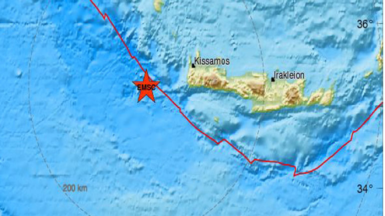 Σεισμός 4,6 Ρίχτερ δυτικά της Κρήτης