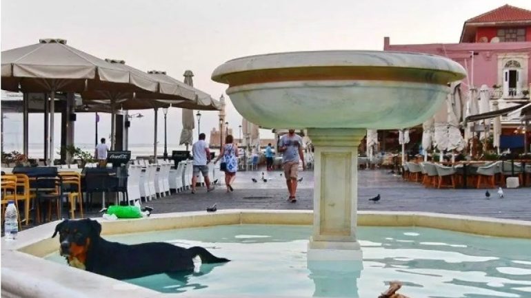 Λίγη δροσιά … μέσα στο συντριβάνι