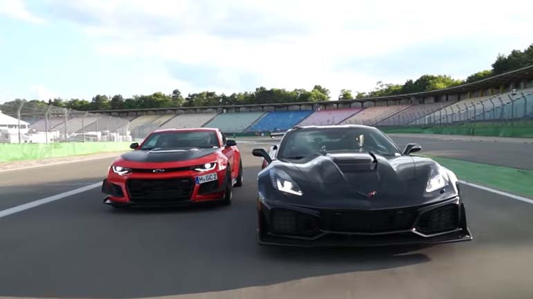 Τρομερή μάχη μεταξύ Corvette ZR1 και Camaro Camaro ZL1 Τρομερή μάχη μεταξύ Corvette ZR1 και Camaro Camaro ZL1