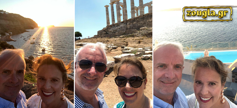 Stewart Bain και Rebecca Moskal σε Σούνιο και Σαντορίνη 