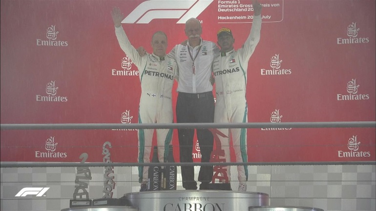 To καλύτερο αποτέλεσμα πέτυχε η Mercedes εντός έδρας με τον Hamilton στην 1η θέση και τον Bottas στην 2η