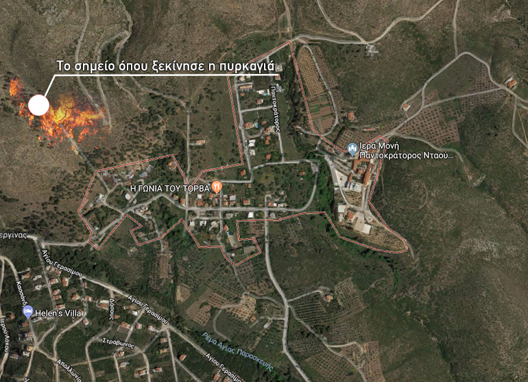 Ο οικισμός στο Νταού Πεντέλης