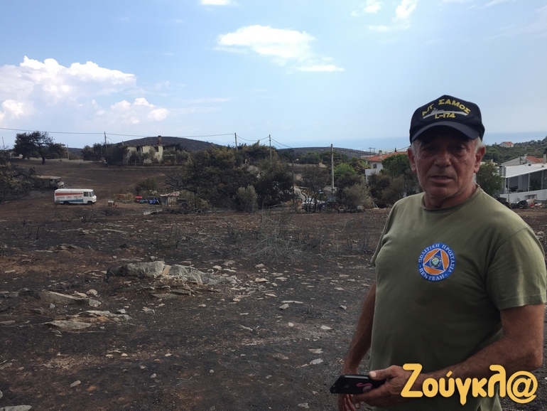 Ο εθελοντής πυροσβέστης Κώστας Κωνσταντάκης βρέθηκε από την πρώτη στιγμή στο 'μέτωπο'