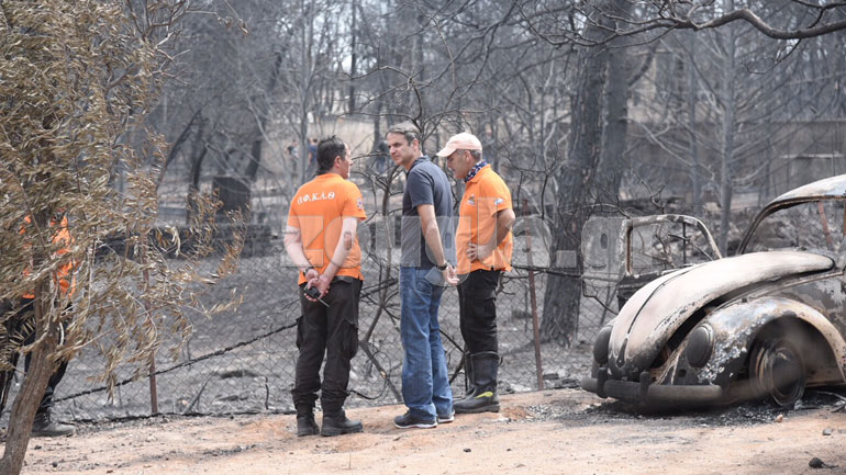 Στο Μάτι ο Κυριάκος Μητσοτάκης