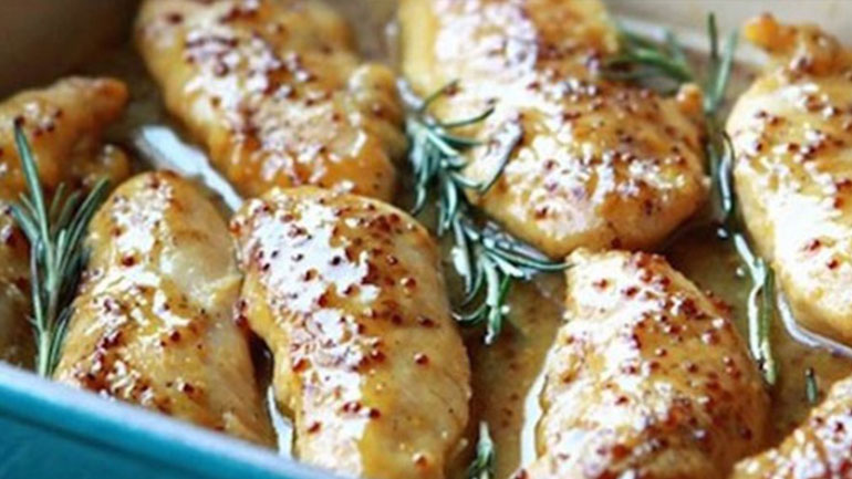 Κοτόπουλο με μέλι και μουστάρδα