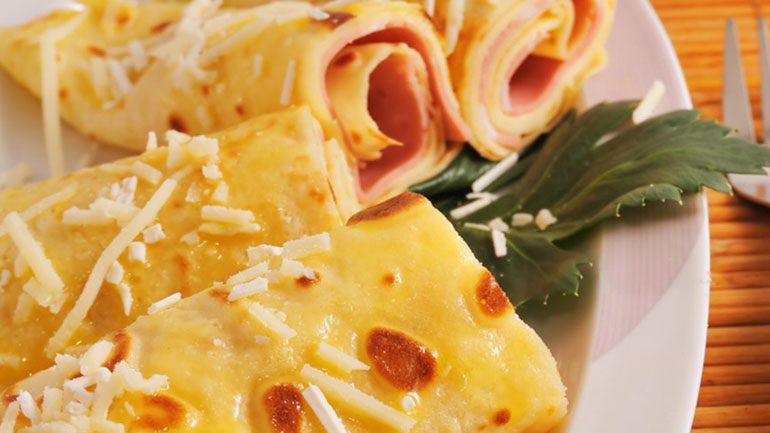 Νόστιμες κρέπες με ζαμπόν και τυρί