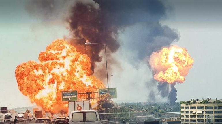 Καραμπόλα με εκρήξεις στη Μπολόνια Καραμπόλα με εκρήξεις στη Μπολόνια