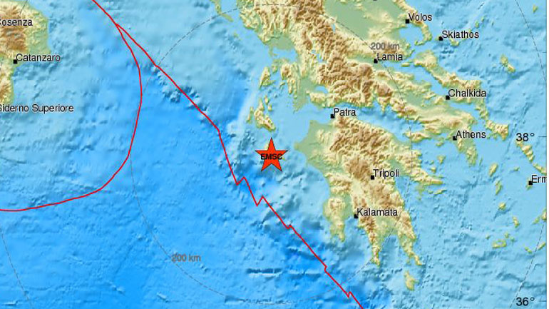 Σεισμός 3,2 Ρίχτερ νότια της Ζακύνθου