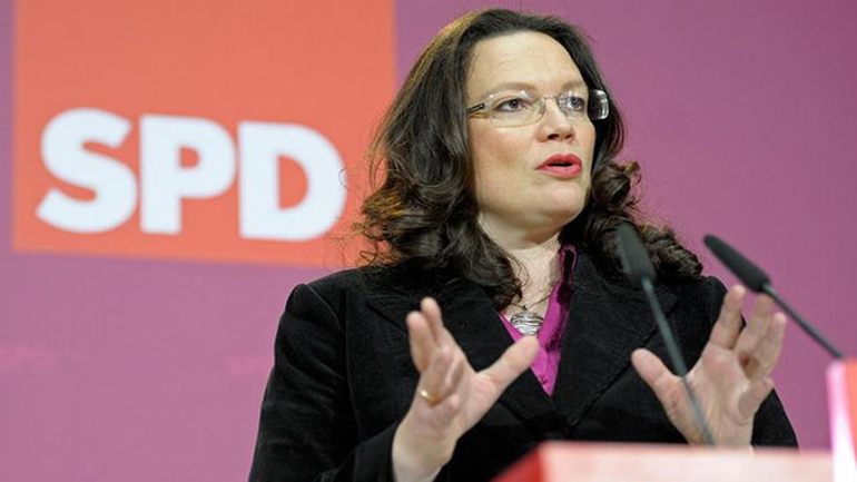 Γερμανία: Η επικεφαλής του SPD Άντρεα Νάλες αναγγέλλει  επίθεση εναντίον ακροδεξιών