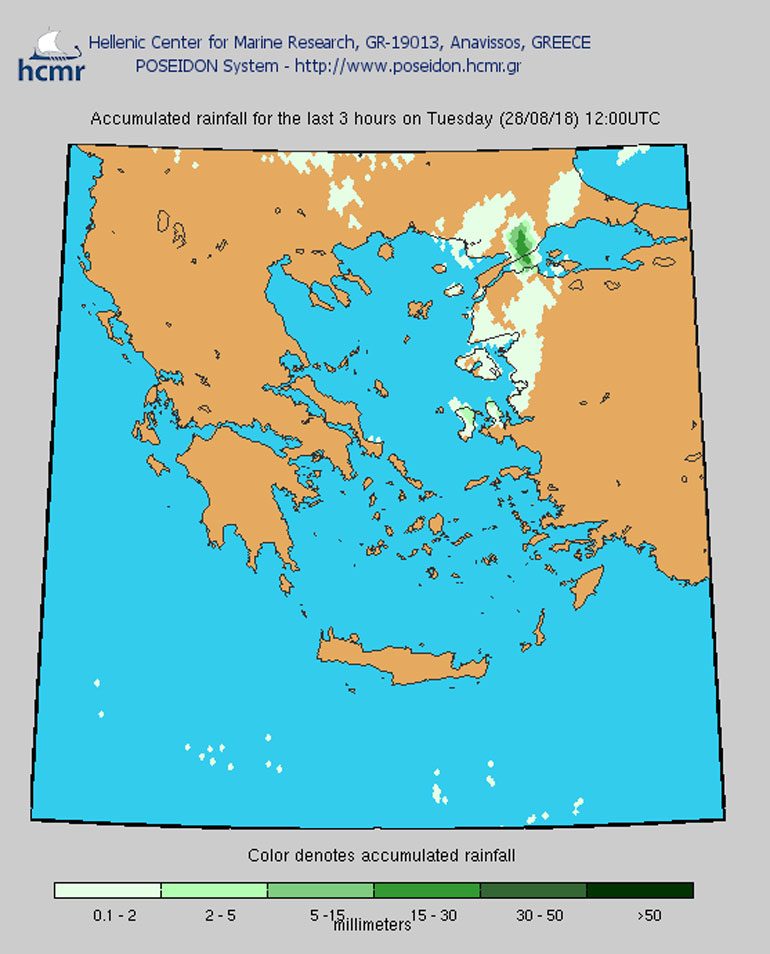 Βροχοπτώσεις: Τρίτη 12.00 το μεσημέρι