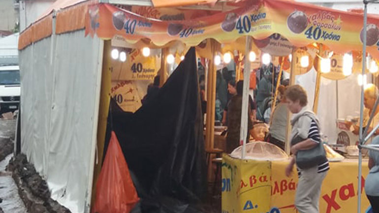 Πλημμύρισε το παζάρι της Θήβας