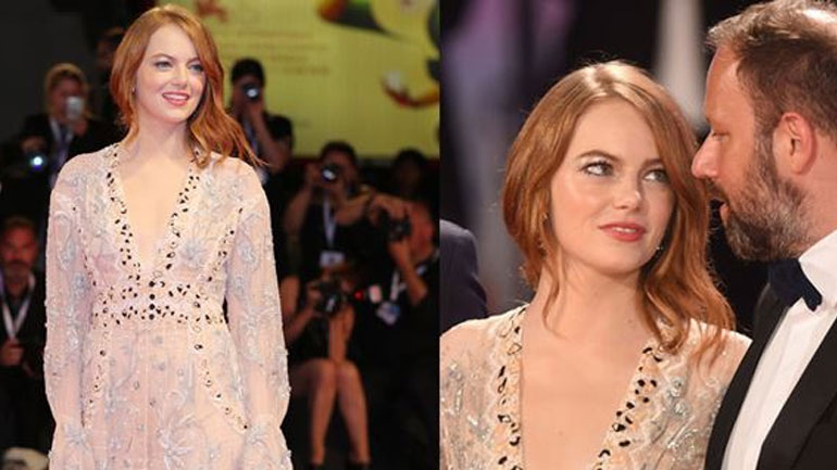 Η άφιξη της Emma Stone με τον Γιώργο Λάνθιμο στο Venice Film Festival