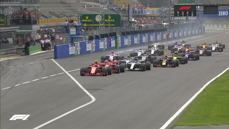 Η στιγμή της εκκίνησης του γκραν πρι της Monza