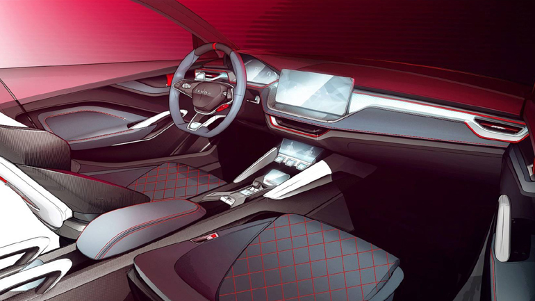 Το εσωτερικό του σπορ hatchback της Skoda Το εσωτερικό του σπορ hatchback της Skoda