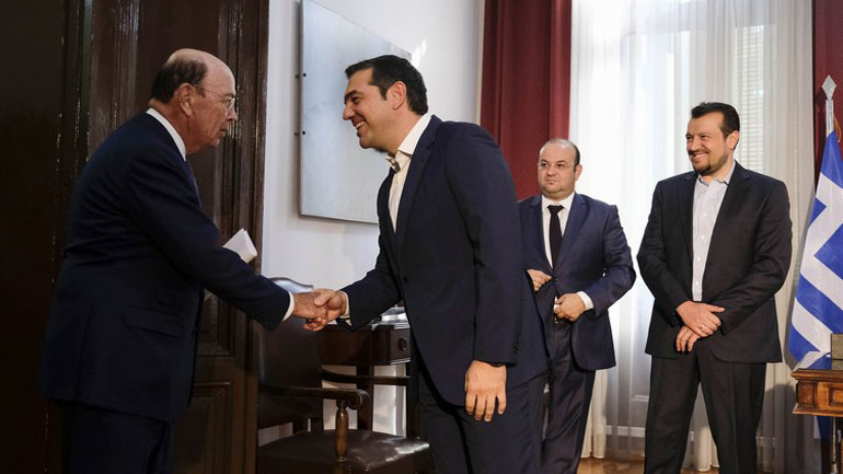 Συνάντηση Τσίπρα με τον Υπουργό Εμπορίου των ΗΠΑ Ουίλμπορ Ρος