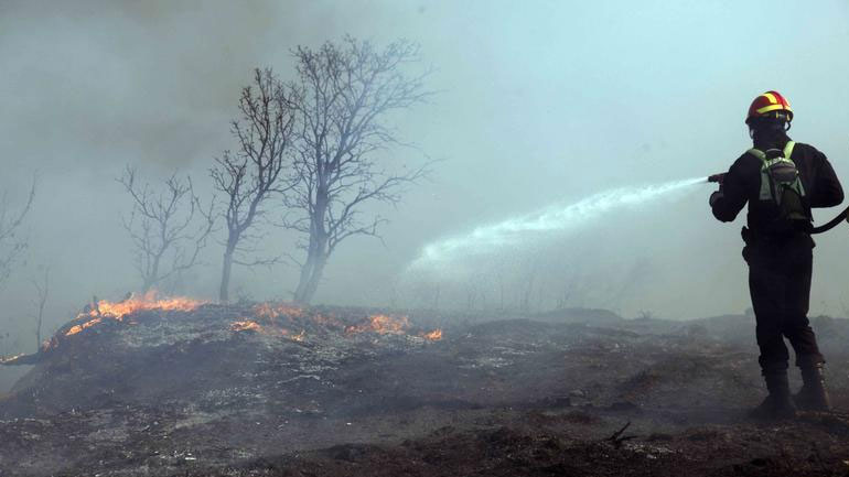 Μεγάλης έκτασης πυρκαγιά ξέσπασε στους Χιράδες Αρκαδίας