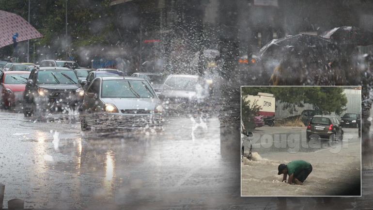 Ισχυρή καταιγίδα έπληξε την Αττική