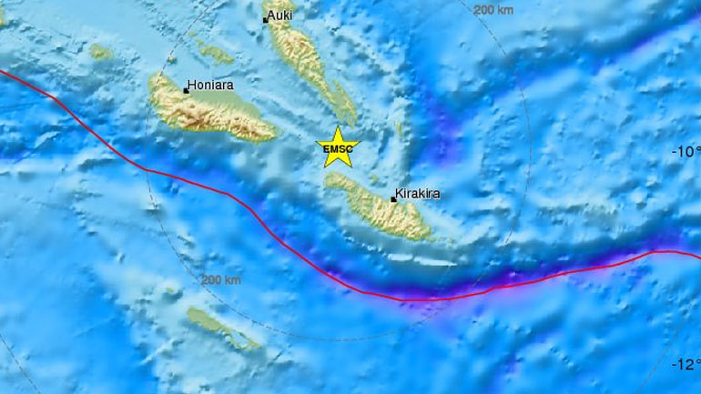 Σεισμική δόνηση 6,7R στα Νησιά Σολομώντα