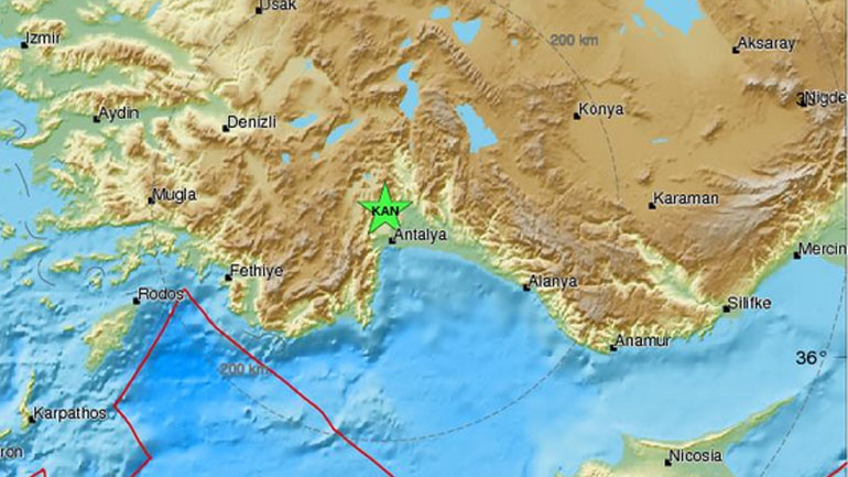 Τουρκία: Σεισμική δόνηση 4,8R στην Αττάλεια