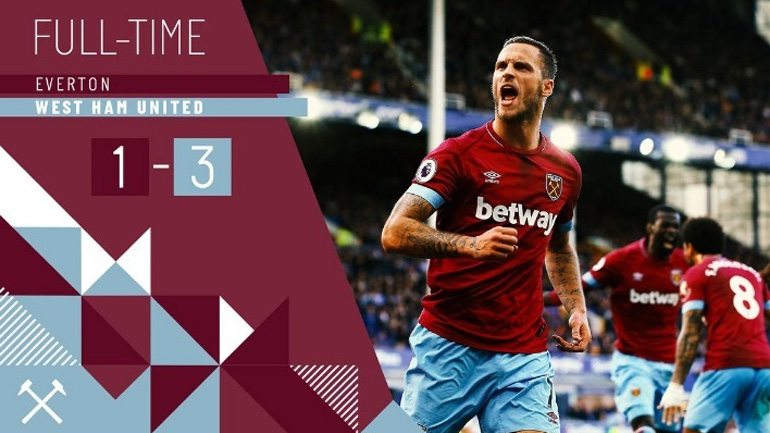 Πρώτη νίκη για τη Γουέστ Χαμ, 3-1 την Έβερτον