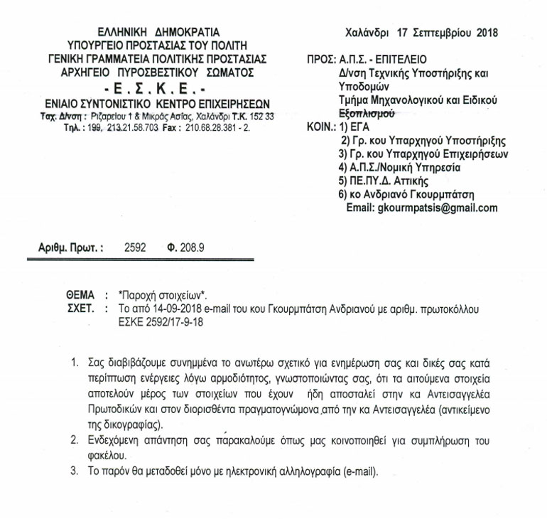 Η απάντηση του υπουργείο Προστασίας του Πολίτη