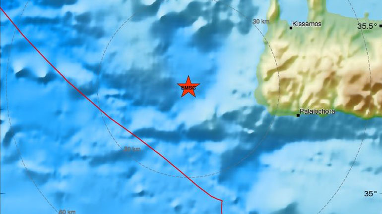 Σεισμός 4,2R νοτιοδυτικά της Κρήτης