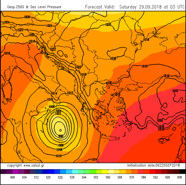 Σε madicane πιθανόν να εξελιχθεί το Σάββατο το χαμηλό βαρομετρικό 