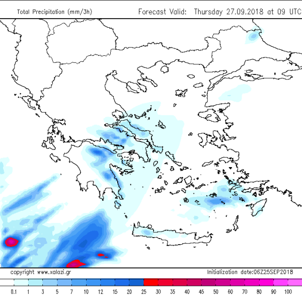 Παροδικές βροχές συνοδεία Βορείων ανέμων από την Πέμπτη στα Ανατολικά και Νότια