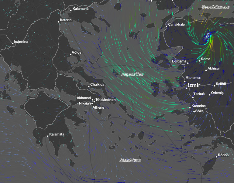 Στις 2 Οκτωβρίου (ώρα 00.00) το φαινόμενο φθάνει στην Τουρκία 