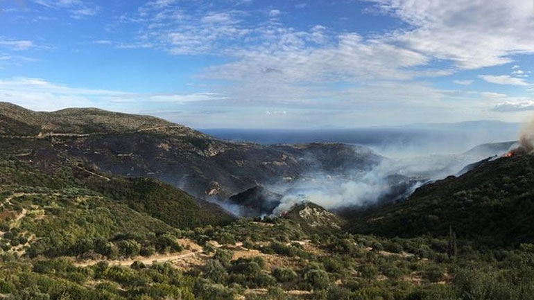Υπό μερικό έλεγχο τα πύρινα μέτωπα στην Κεφαλονιά