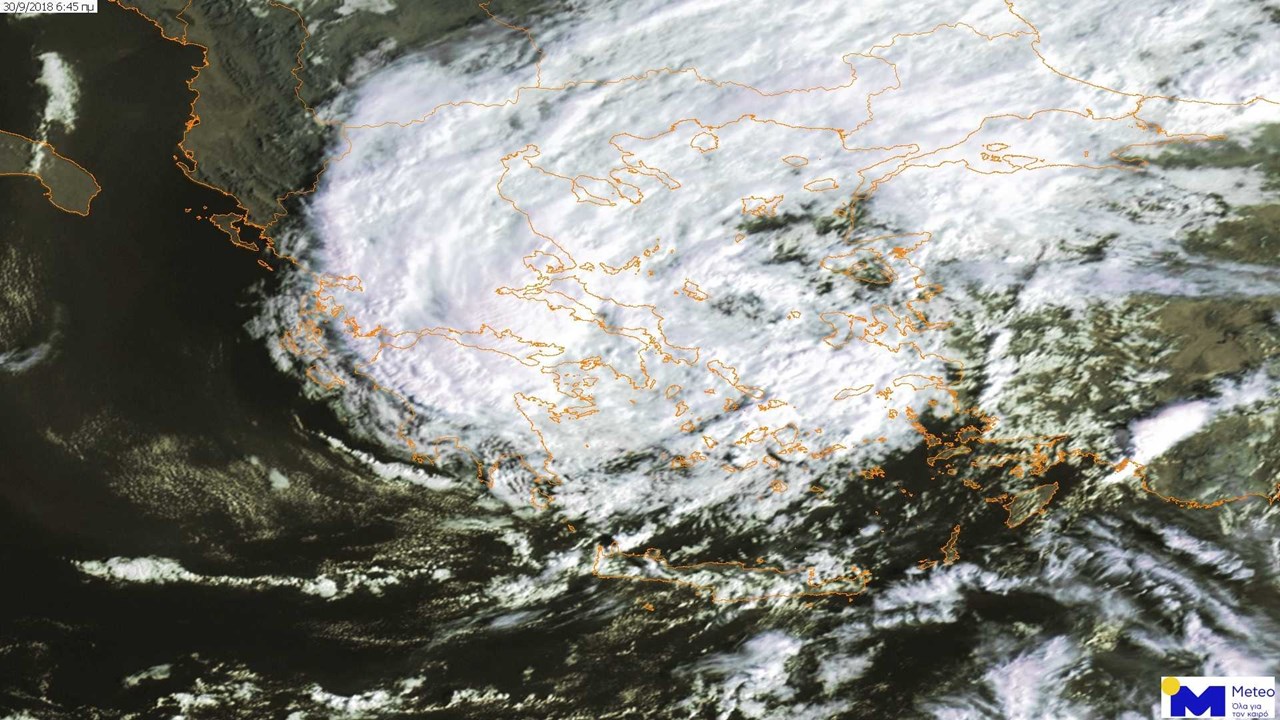 Δορυφορική εικόνα στην οποία διακρίνεται τη θέση του «Ξενοφώντα» την Κυριακή 30 Σεπτεμβρίου στις 09:45 ώρα Ελλάδος