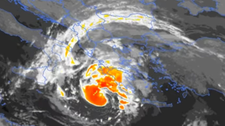 Βίντεο του Εθνικού Αστεροσκοπείου με την πορεία του μεσογειακού κυκλώνα