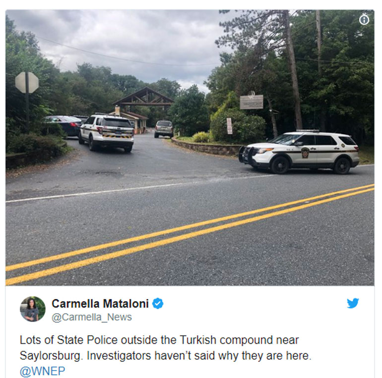 Το Tweet της δημοσιογράφου Carmell Mataloni από το δίκτυο WNEP, που βρίσκεται στο σημείο