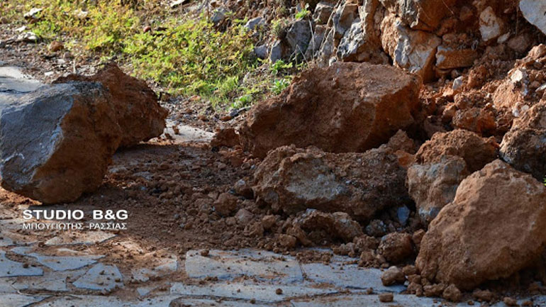 Κατολίσθηση στον Γύρο της Αρβανιτιάς στο Ναύπλιο