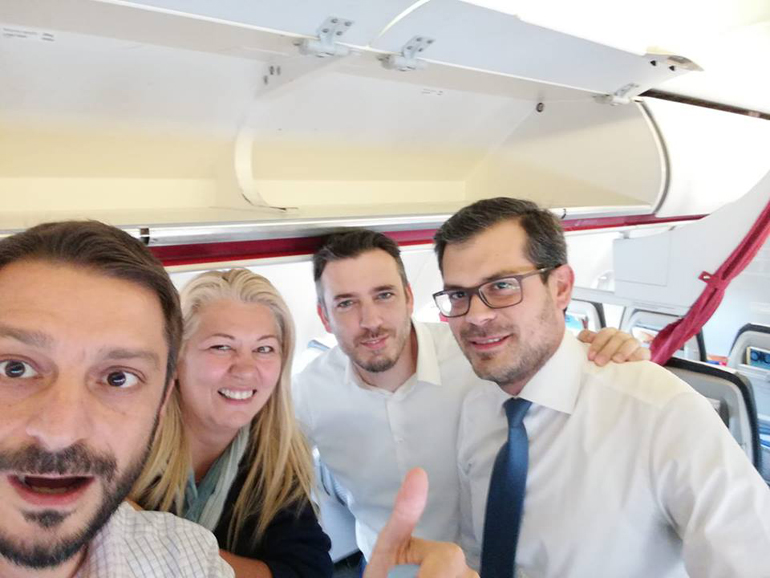 Από αριστερά: Κώστας Μήτσου (Auto Τρίτη), Αλεξάνδρα Χρυσσού (Mercedes), Κώστας Διαμαντής (BMW) και Γιάννης Καραβάς (DS)