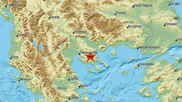 Σεισμός 4R ανατολικά της Θεσσαλονίκης