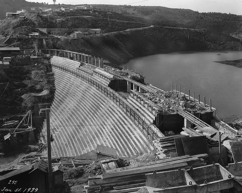 Στάδιο κατασκευής του φράγματος του Μαραθώνα, 31.01.1929