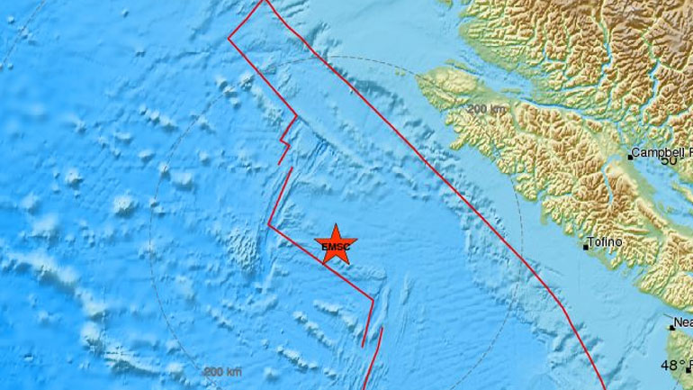 Σεισμός 6,6R ανοικτά της νήσου Βανκούβερ στον Καναδά