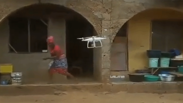 H αντίδραση μίας γυναίκας που για πρώτη φορά βλέπει drone