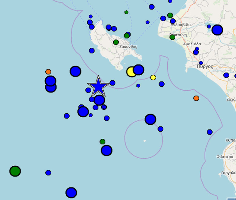 Οι σεισμικές δονήσεις όπως τις έχει καταγράψει το Γεωδυναμικό Ινστιτούτο του Εθνικού Αστεροσκοπείου Αθηνών