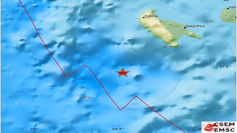 Νέα σεισμική δόνηση 4,7R στη Ζάκυνθο