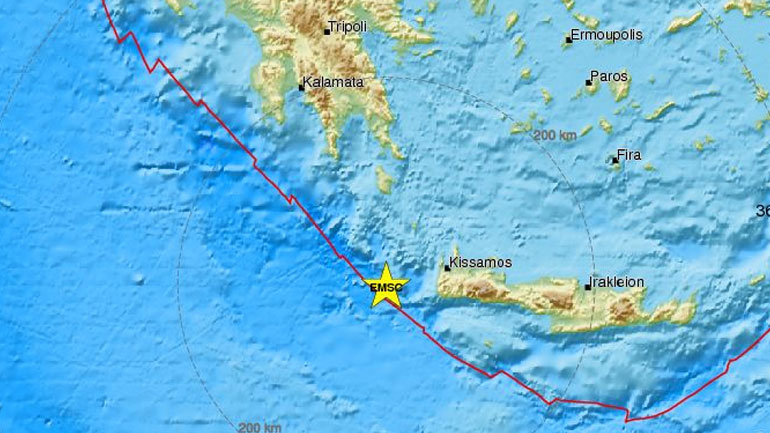 Σεισμός 3,9R δυτικά της Κρήτης