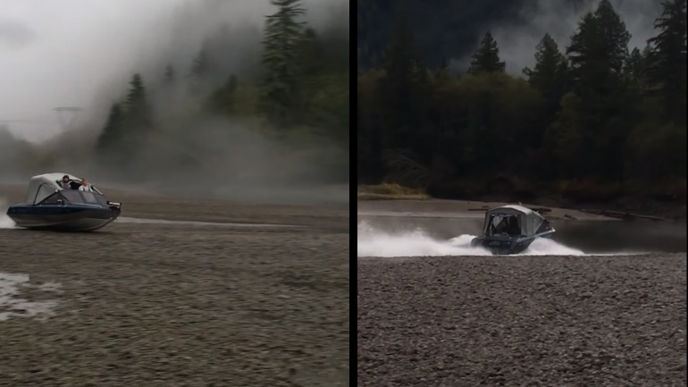 Μια βάρκα κάνει off-road