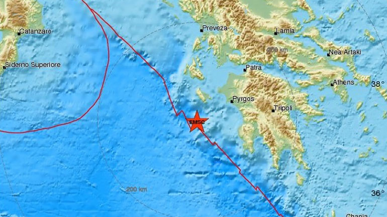 Σεισμική δόνηση 4,4R νότια της Ζακύνθου