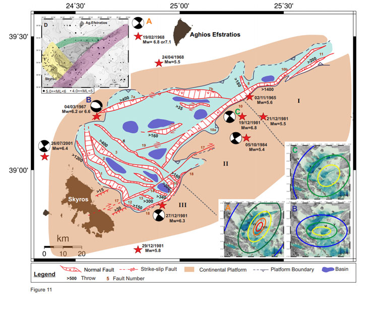 Xάρτης της Λεκάνης Σκύρου και των ρηγμάτων της