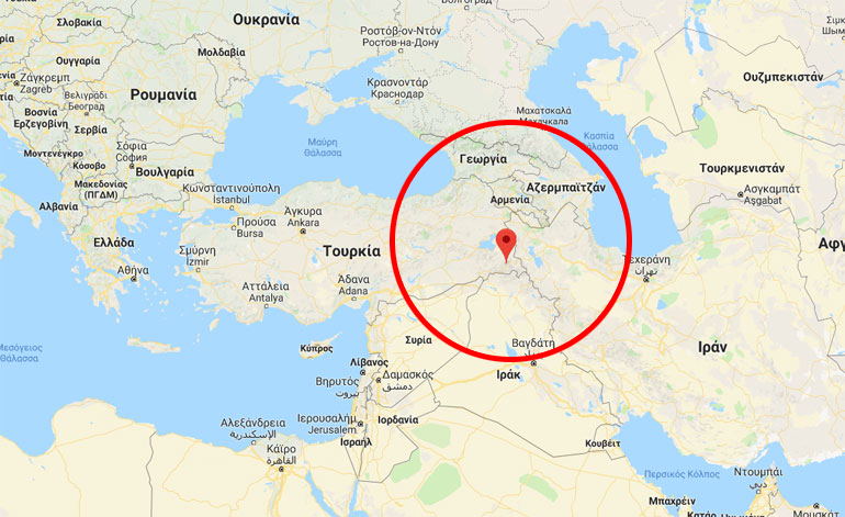 Ο χάρτης δείχνει που ακριβώς βρίσκεται η πόλη Hakkari στην Τουρκία