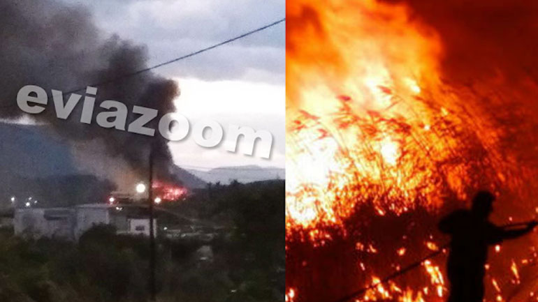 Φωτιά σε αποθήκη ρούχων στη Γλύφα Χαλκίδας