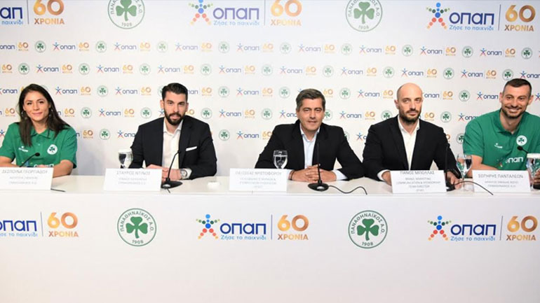 Δέσποινα Γεωργιάδου – Αθλήτρια Ξιφασκίας Παναθηναϊκός Α.Ο., Σταύρος Ντίνος – Γενικός Διευθυντής Παναθηναϊκός Α.Ο., Οδυσσέας Χριστοφόρου – Επικεφαλής Εταιρικών και Ρυθμιστικών Υποθέσεων ΟΠΑΠ, Πάνος Μπόλλας - Brand, Marketing Communications & Sponsorship Team Director ΟΠΑΠ, Σωτήρης Πανταλέων - Αρχηγός Ομάδας Βόλεϊ Παναθηναϊκός Α.Ο.