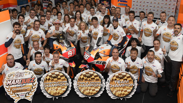 Η Honda  κατακτά το 2ο συνεχόμενο τίτλο MotoGP Triple Crown