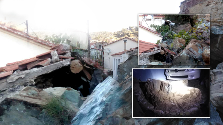 Νύχτα τρόμου στο Πλωμάρι από κατολίσθηση